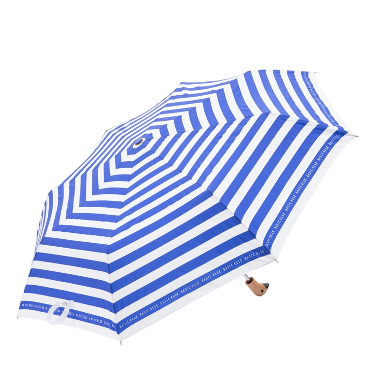 China Factory Wholesale Wooden Duck Handle 3 Folding Sun Rain Compact Fold Outdoor Umbrella for Gift