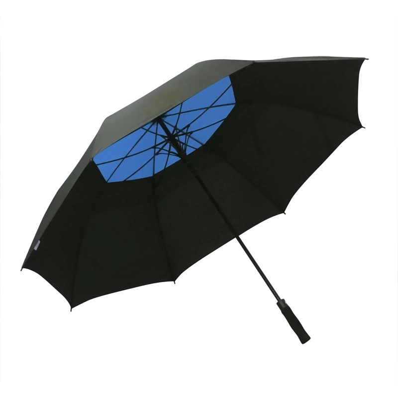 Wholesale Oversize 68in Blue Super Big Size Double Layer Wind Vent Rain Resistant Auto Open Golf Umbrella with Custom Logo