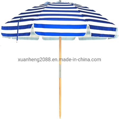 Parapluies de parasols de patio de frange de protection solaire UV portative de poteau en bois fait sur commande avec des glands