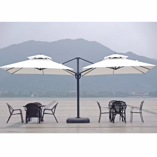 Parapluie d'extérieur en aluminium avec grand soleil pour terrasse de jardin de plage