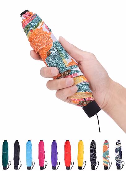Petit mini parapluie pliant, parapluies de voyage, parapluie de poche, parapluie de promotion cadeau pour dame