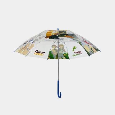 Parapluie droit clair ouvert automatique adapté aux besoins du client par bonne impression transparent