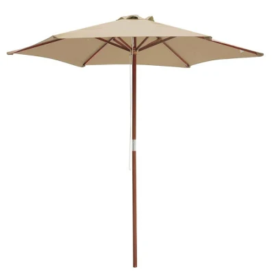 Parasol extérieur en tissu enduit de PVC avec cadre en bois