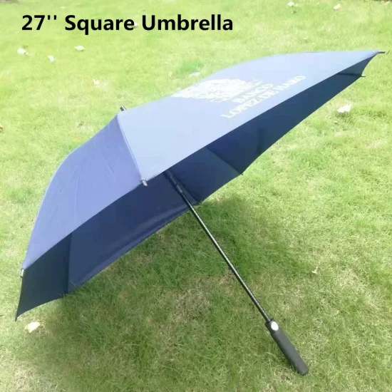 Coupe-vent promotionnel extérieur d'usine adapté aux besoins du client 27′′ Parapluie de golf droit de pluie