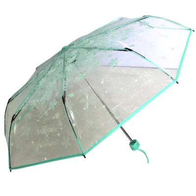 Parapluie à bulles à 6 jantes Parapluies transparents Coupe-vent Transparent Poe Fold Parapluie pour parapluie de mariage Convient aux petits mariages intérieurs et extérieurs